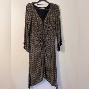 Max Studio Black Geometric Print Dress Size Large